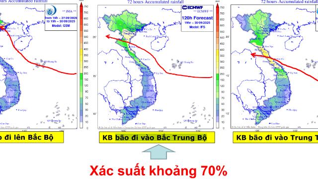 Bão BUALOI di chuyển nhanh, dự báo đổ bộ Bắc Trung Bộ vào ngày 28/9