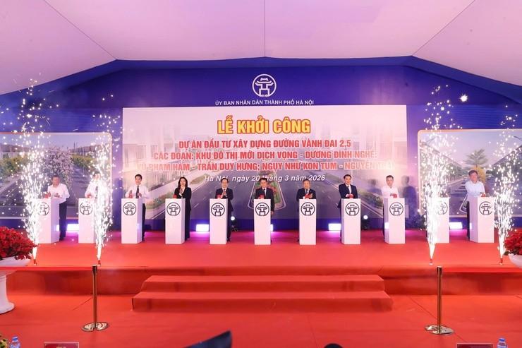 Hà Nội khởi công Dự án đường Vành đai 2,5 qua địa bàn 3 phường