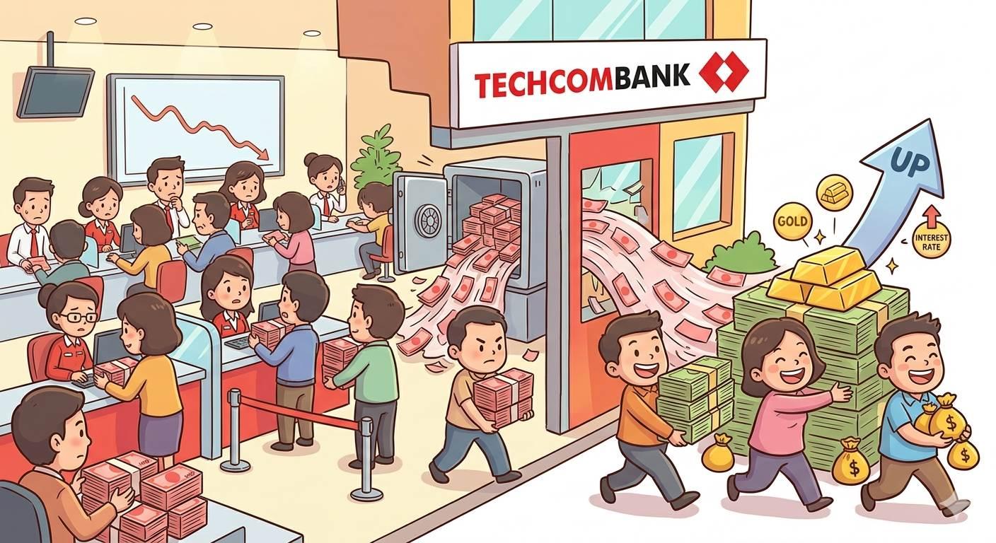 TCB: Lượng tiền gửi khách hàng tại Techcombank sụt giảm hơn 19.000 tỷ đồng