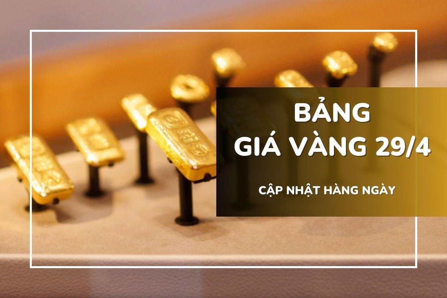 Bảng giá vàng hôm nay 29/4: Vàng SJC rơi về 166 triệu/lượng, nhẫn trơn và nữ trang giảm mạnh trước kỳ nghỉ lễ